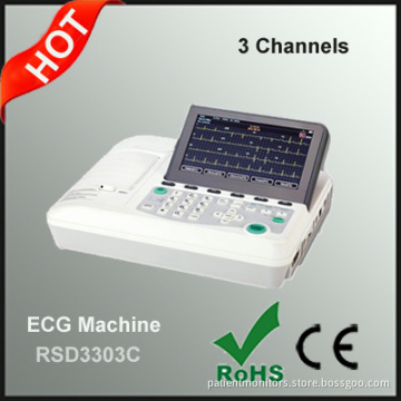 7 Inch 3 Channels ECG Machine